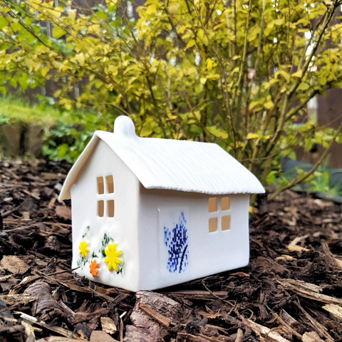 Handmade Porcelain Thatched Cottage