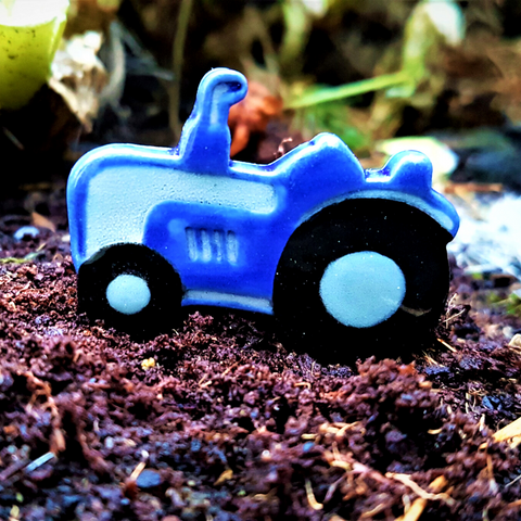 Ceramic Blue Tractor Magnet