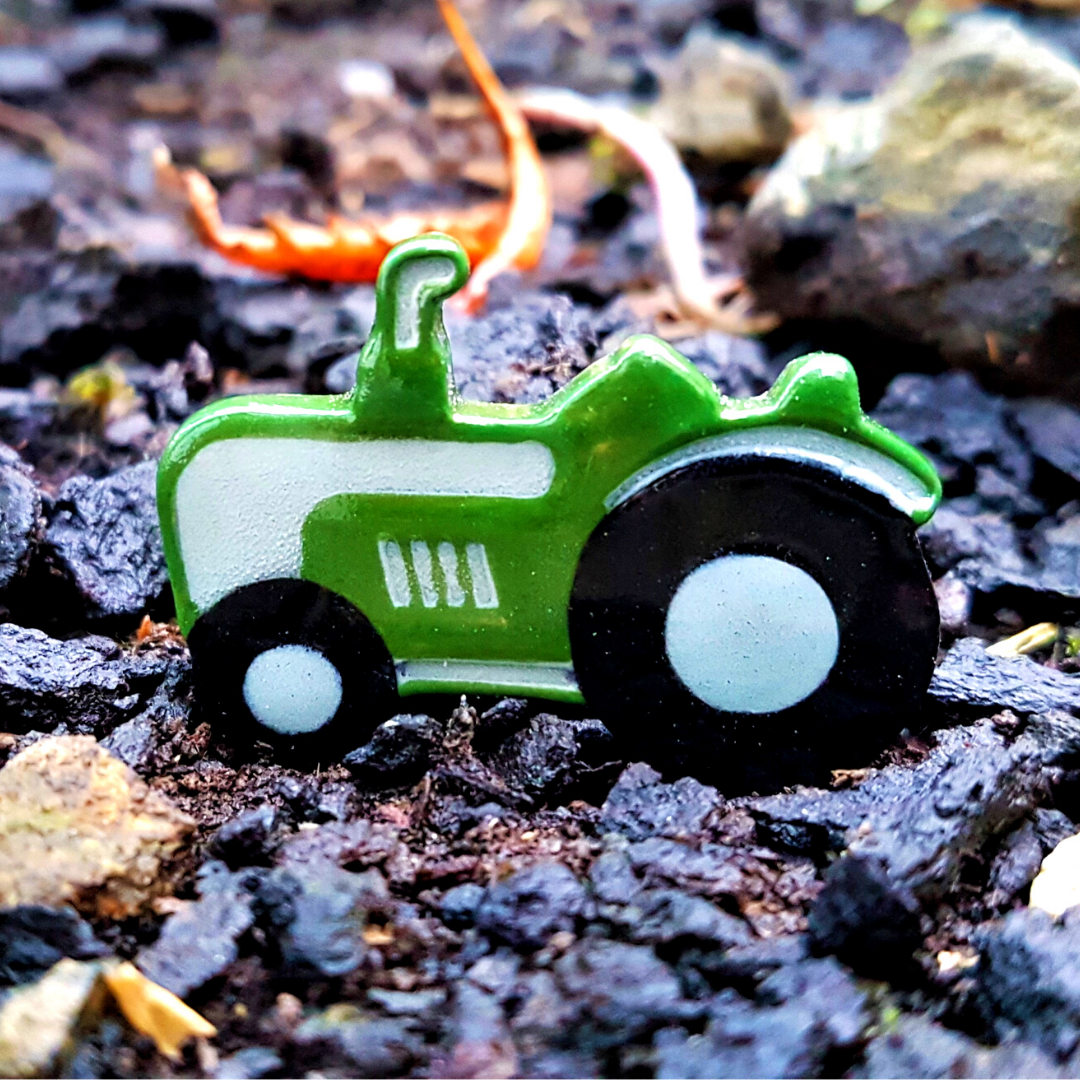Ceramic Green Tractor Magnet