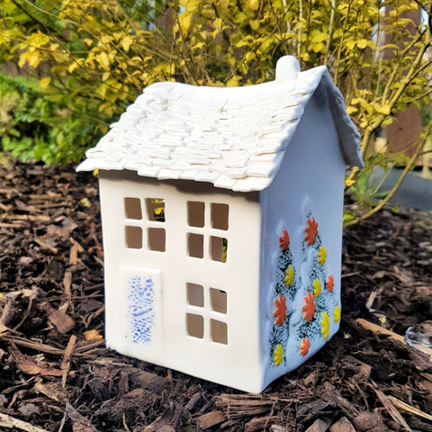 Handmade Porcelain House (Blue Door)