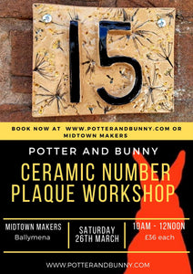 Ceramic Number Plaque Workshop